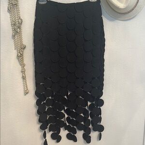 Commense Black Embellished Bubble Midi Skirt